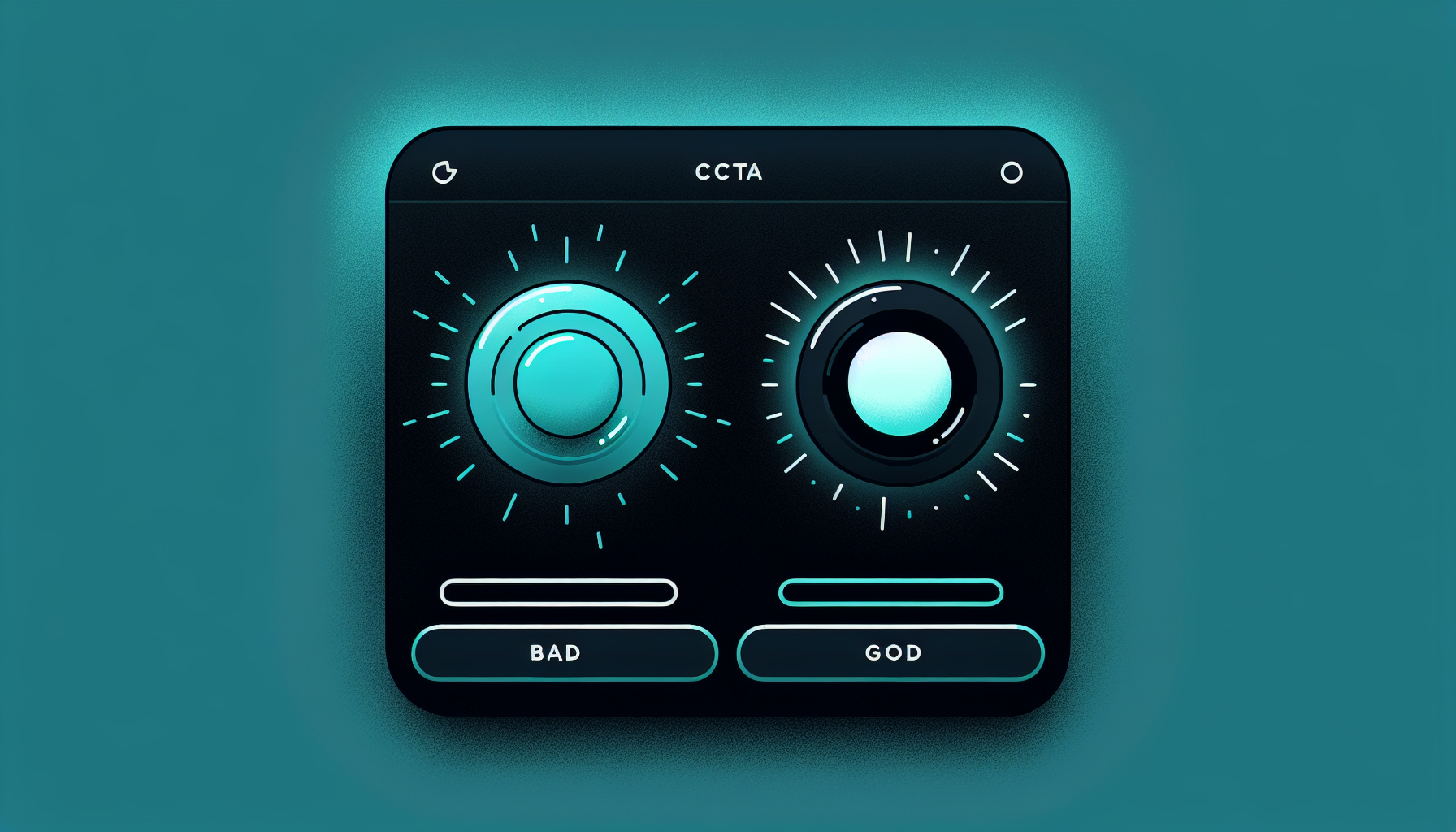 Beispiel fuer Farbkontrast auf Webseiten: Gut konvertierender CTA-Button vs. schlecht sichtbarer Button